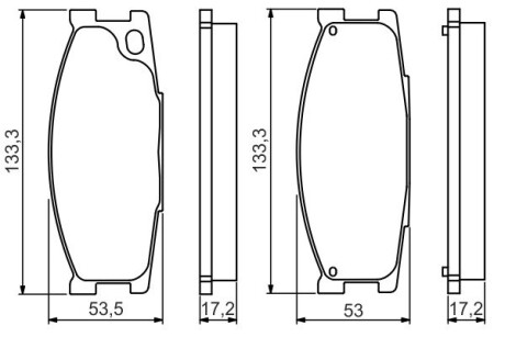 Mitsubishi кол-во тормозных колодок передних canter BOSCH 0986495130 (фото 1)