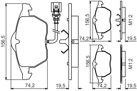 Комплект гальмівних колодок, дисковий гальмо BOSCH 0 986 495 249 (фото 1)