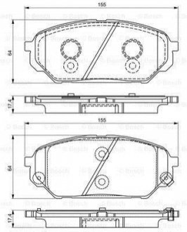 Hyundai колодки гальмівні передн.ix55 BOSCH 0986495310