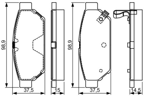 Mitsubishi гальмівні колодки задн.carisma 95- BOSCH 0986495326 (фото 1)