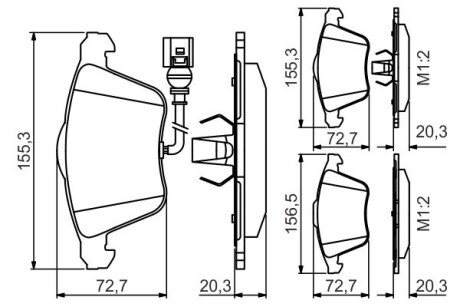 Тормозные колодки перед. audi a3/tt vw golf v, pass 05-seat leon (с датч.) BOSCH 0986495356