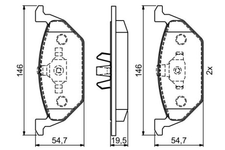 Гальмівні колодки (передні) vw caddy 03- BOSCH 0 986 495 454 (фото 1)