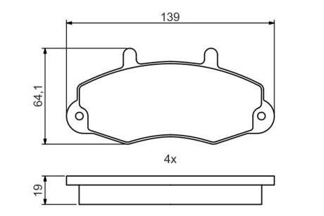 Ford гальмівні колодки перед. transit 91- BOSCH 0986495484 (фото 1)