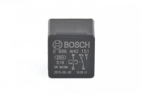 Микро реле 5конт. (универс.) 30/20а BOSCH 0986AH0151