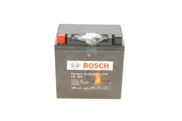 Акумулятор 9Ah-12v EN100 AGM BOSCH 0986FA1030 (фото 1)