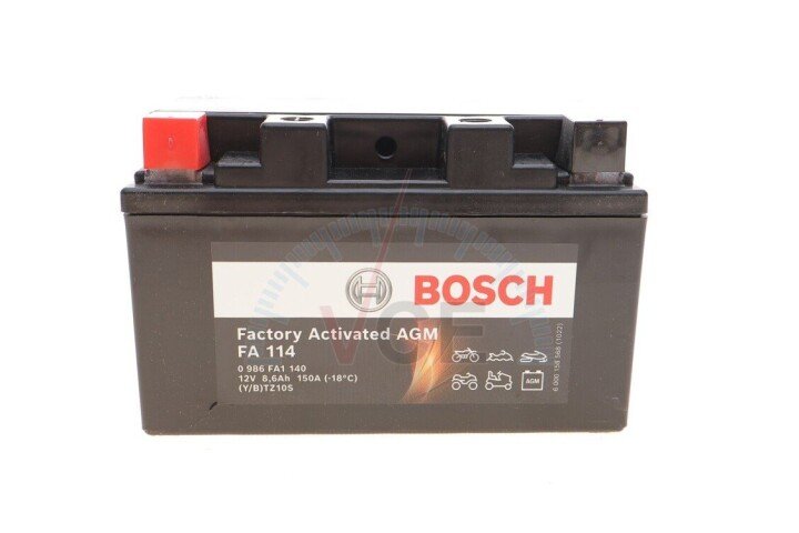 Акумулятор 8,6Ah-12v EN150 AGM BOSCH 0986FA1140 (фото 1)