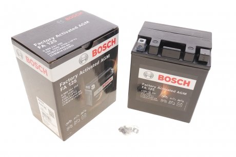 Акумуляторна батарея 12ah/210a (133x164x90/+l/b0) (agm) factory activated agm BOSCH 0986FA1250