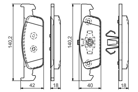 Тормозные колодки передние (17.4 мм) (система ate) dacia logan sandero 12- BOSCH 0986TB3172 (фото 1)