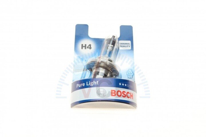 Автолампа pure light h4 p43t 55 w 60 w прозрачная BOSCH 1987301001 (фото 1)