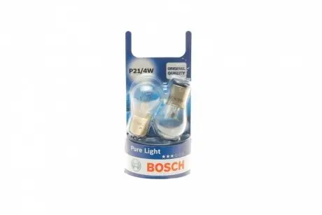 Автолампа pure light p21/4w baz15d 4w 21w прозрачная BOSCH 1987301015