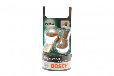Автолампа magic effect py21w bau15s 21 w темно-голубая BOSCH 1987301025