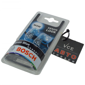 Автолампа xenon blue w5w w2,1x9,5d 5 w прозора BOSCH 1987301033