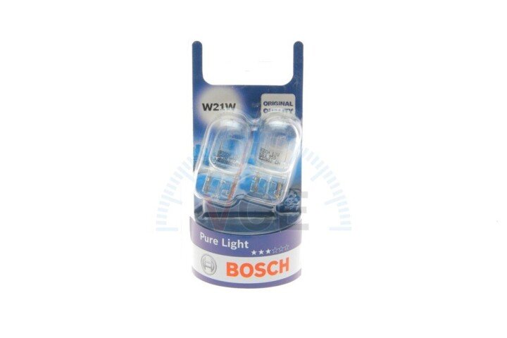 Автолампа w21w 12v 21w w3x16d pure light (к-кт 2шт) BOSCH 1 987 301 096 (фото 1)