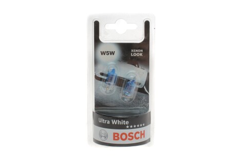 Автолампа W5W 12V 5W W2.1x9.5d Ultra White 4200K (BL) BOSCH 1 987 301 098