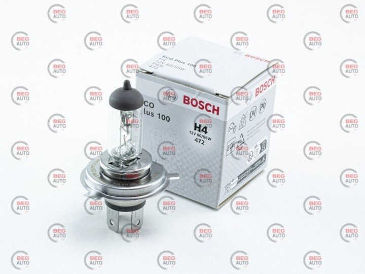 Лампа H4 12V 60/55 (43) ECO+100% коробка BOSCH 1987302833 (фото 1)