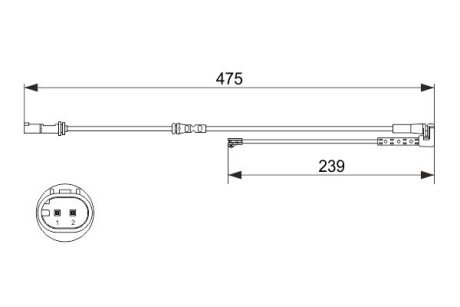 Датчик износа тормозных колодок (передних) BMW X1 (F48)/X2 (F39) 13- (L=475mm) BOSCH 1 987 473 624