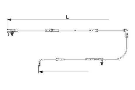 Датчик износа тормозных колодок (задних) Land Rover Range Rover Evoque 11-19 (L=1220mm) BOSCH 1 987 473 628