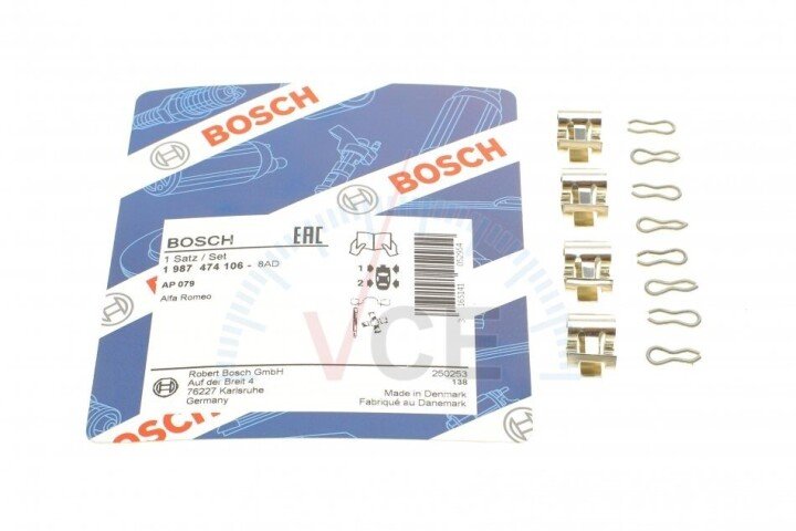 Комплектуючі, колодки дискового гальма BOSCH 1 987 474 106 (фото 1)