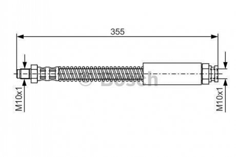 Citroen гальмівний шланг передній c15 BOSCH 1987476519 (фото 1)