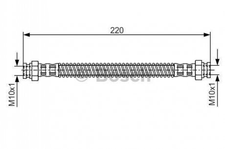 Citroen шланг гальмівний задній ax, xara,zx BOSCH 1987476560 (фото 1)