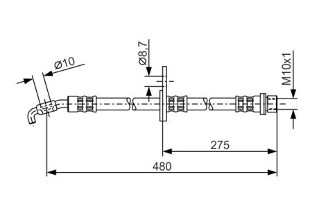 Toyota тормозной шланг передн. rav 4 94- BOSCH 1987476758