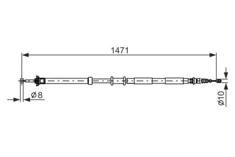 Трос ручн. торм. пров. fiat panda 04- BOSCH 1987477970