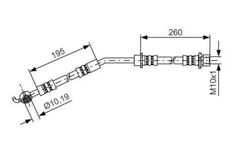 Шланг тормоз. пер. пров. Toyota Yaris -12 BOSCH 1987481408