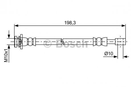 Suzuki шланг тормозной задн. sx4 06- (диск) BOSCH 1987481630 (фото 1)