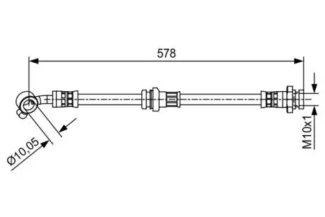 Nissan торм.шланг передн. лев. micra iv BOSCH 1987481649