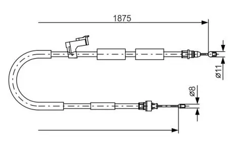 Mazda трос ручного тормоза задн. правый 3 03- BOSCH 1987482057