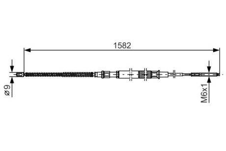 Трос, стоянкова гальмівна система BOSCH 1 987 482 124