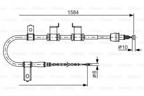Трос остановочных тормозов BOSCH 1987482223 (фото 1)