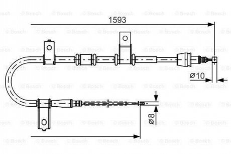 Трос остановочных тормозов BOSCH 1987482224 (фото 1)