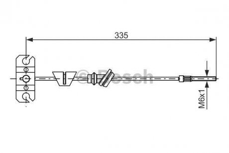 Kia трос ручного тормоза sportage 94- BOSCH 1987482225 (фото 1)