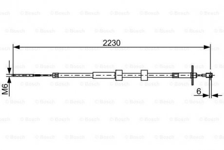 Трос остановочных тормозов BOSCH 1987482500 (фото 1)