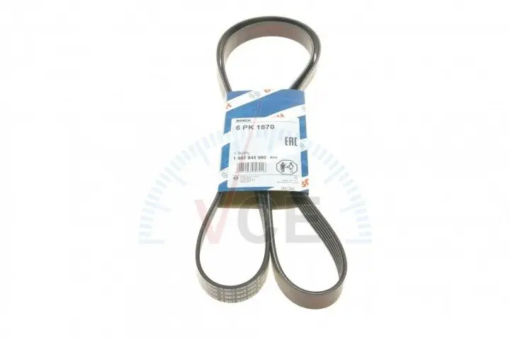 Фото 1 - 6pk1870 ремень поликлиновой BOSCH 1987945980 6pk1870 ремень поликлиновой BOSCH 1987945980 (фото 1)