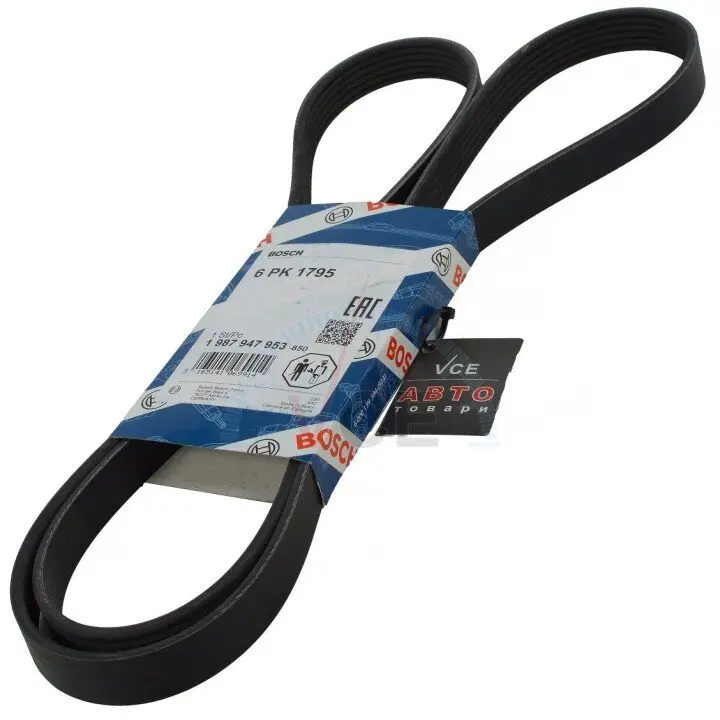 Фото 1 - Поликлиновый ремень BOSCH 1 987 947 953 Поликлиновый ремень BOSCH 1 987 947 953 (фото 1)