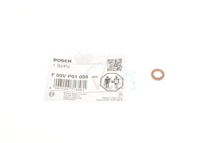 Фото 1 - Прокладка, корпус форсунки; уплотнительное кольцо, шахта форсунки. BOSCH F 00V P01 008 Прокладка, корпус форсунки; уплотнительное кольцо, шахта форсунки. BOSCH F 00V P01 008 (фото 1)