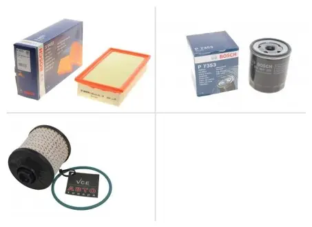 Комплект замены фильтров Peugeot (Пежо) 308 2.0 BlueHDi 150 AHR (DW10FD), AHX (DW10FCD) BOSCH ТО-0000084