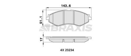 Тормозные колодки комплект BRAXIS AA0285