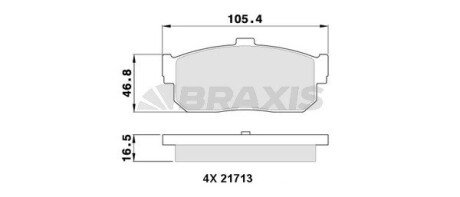 Гальмівні колодки комплект BRAXIS AA0310