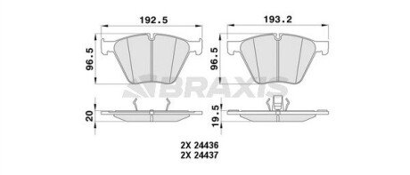 Тормозные колодки комплект BRAXIS AA0415