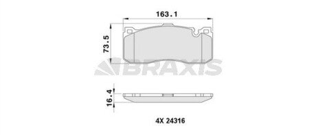 Тормозные колодки комплект BRAXIS AA0437