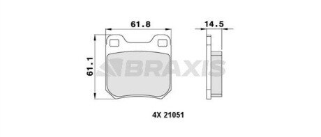 Тормозные колодки комплект BRAXIS AA0468