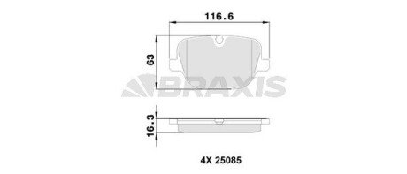 Тормозные колодки комплект BRAXIS AA0510