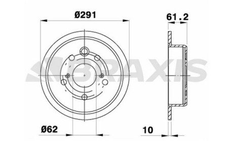 Диск тормозной BRAXIS AE0612