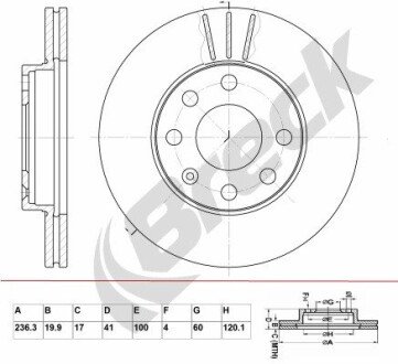 Тормозной диск BRECK BR 306 VA100