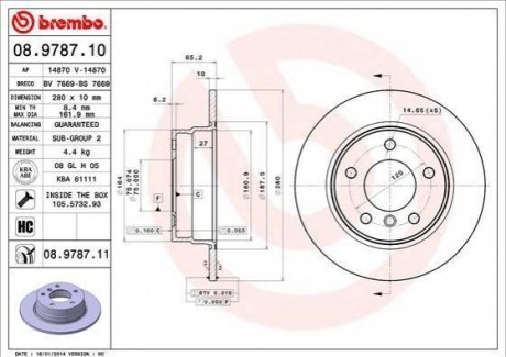 Тормозные диски BREMBO 08.9787.11 (фото 1)