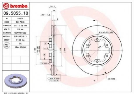 Тормозные диски BREMBO 09.5055.10 (фото 1)