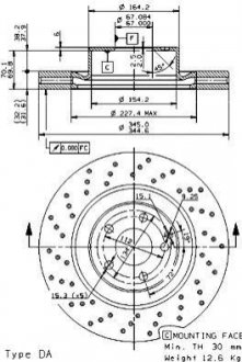 Передний тормозной диск BREMBO 09.9382.11 (фото 1)